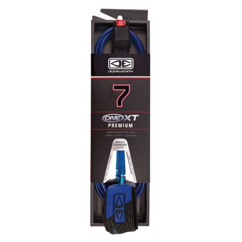 Ocean And Earth Premium One-XT Leash – 7ft Black/Blue