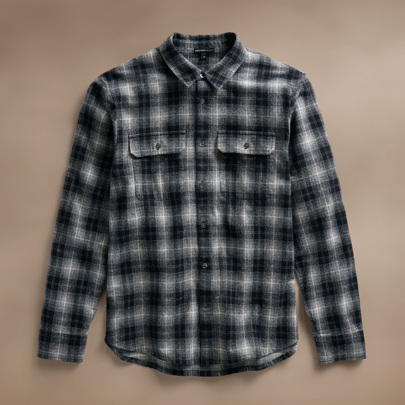 Plaid Flannel Shirt – Black/White