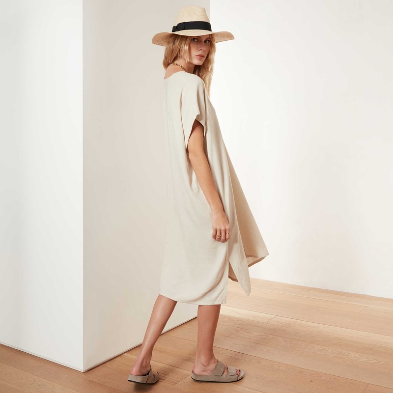 V Neck Kaftan – Natural