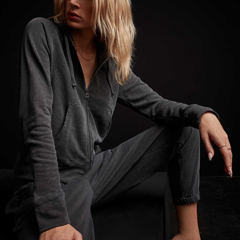 Vintage French Terry Zip Up Hoodie – Magma Pigment
