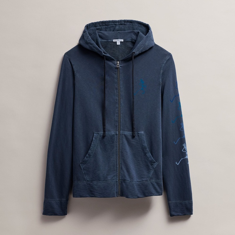 Men’s Grateful Dead Dancing Skeleton Full Zip Hoodie – Deep Pigment