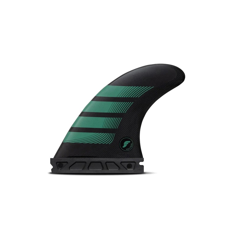 Futures Fins F6 Alpha Carbon/Teal Tri Fin Set – Medium