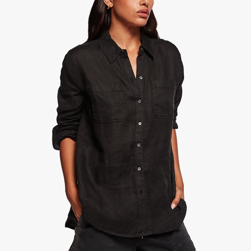 Linen Pocket Shirt – Black