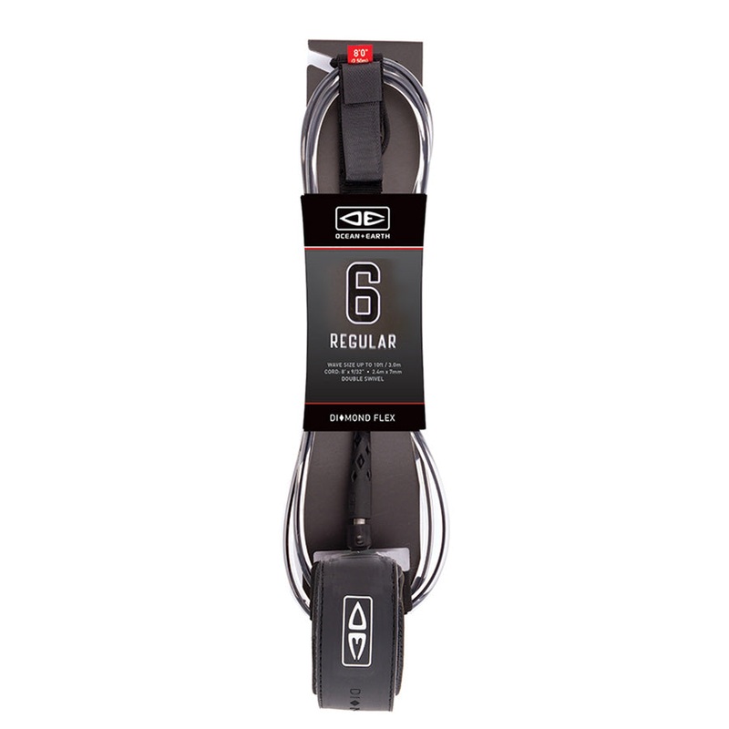 Ocean & Earth Regular Moulded Leash (6ft-Black/Clear)