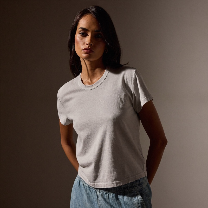 Shrunken Crew Neck Tee – Salt Pigment
