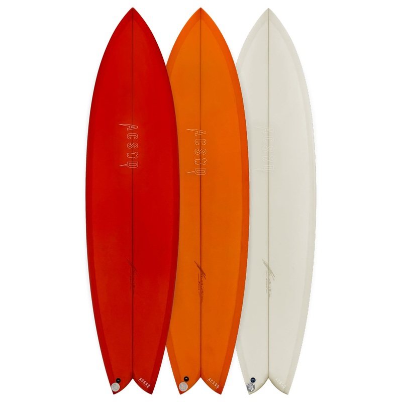 ACSOD Fox Tail Twin Fin Mid Length Surfboard