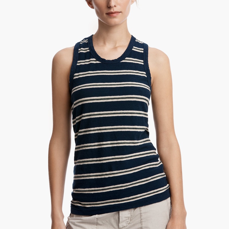 Retro Stripe Tank – Thames Blue/Reed