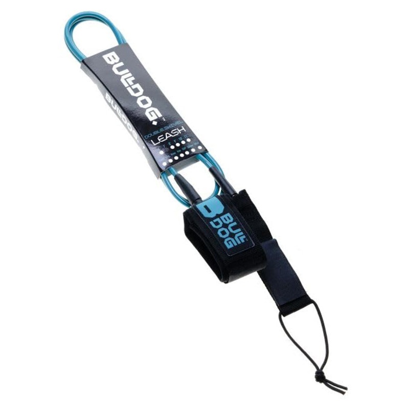 Bulldog Double Swivel 8ft Ankle Leash – Black/Petrol Blue