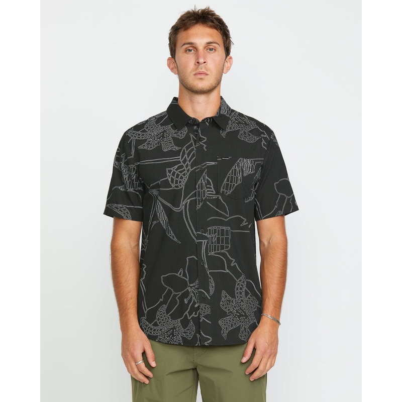 Volcom Cad Floral Short Sleeve Shirt Stealth