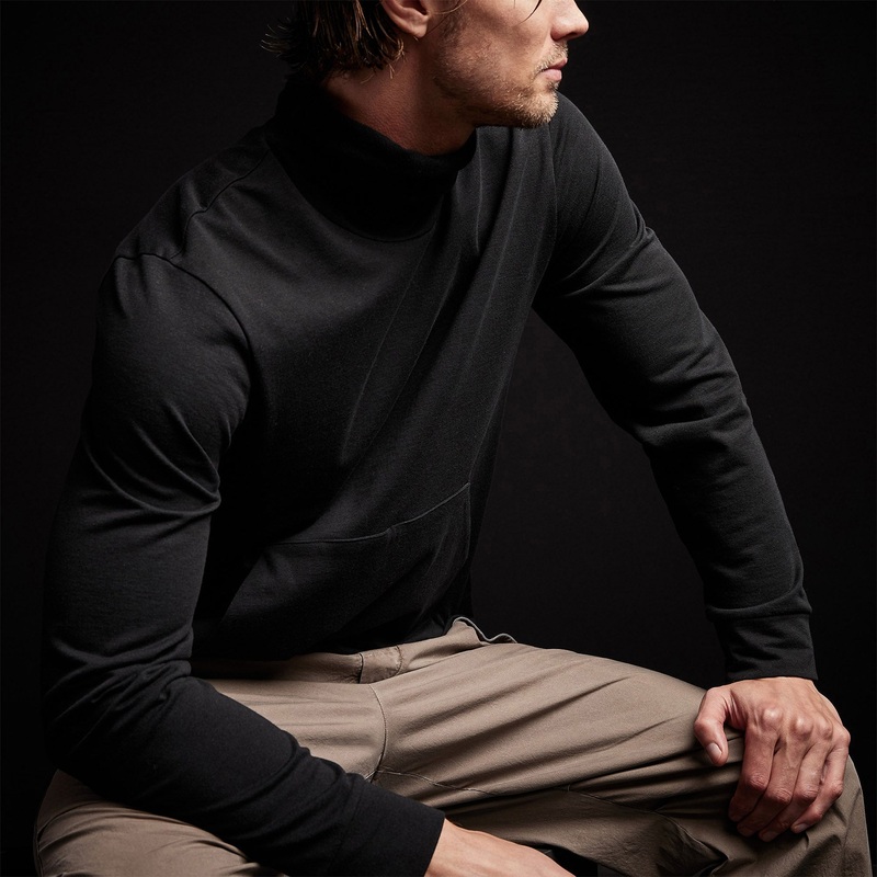French Terry Funnel Neck – Black