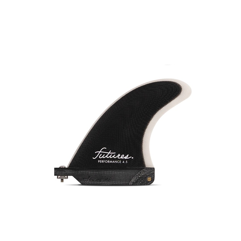 Futures Fins Performance 4.5 Fibreglass Single Longboard Fin – Black/Grey