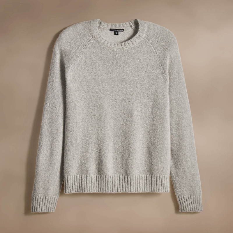 Lightweight Textured Cashmere Crew – Mist