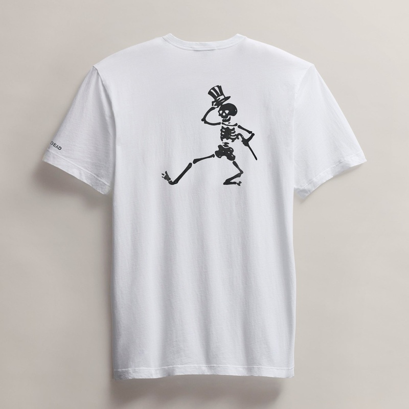 Men’s Grateful Dead Dancing Skeleton Short Sleeve Tee – White