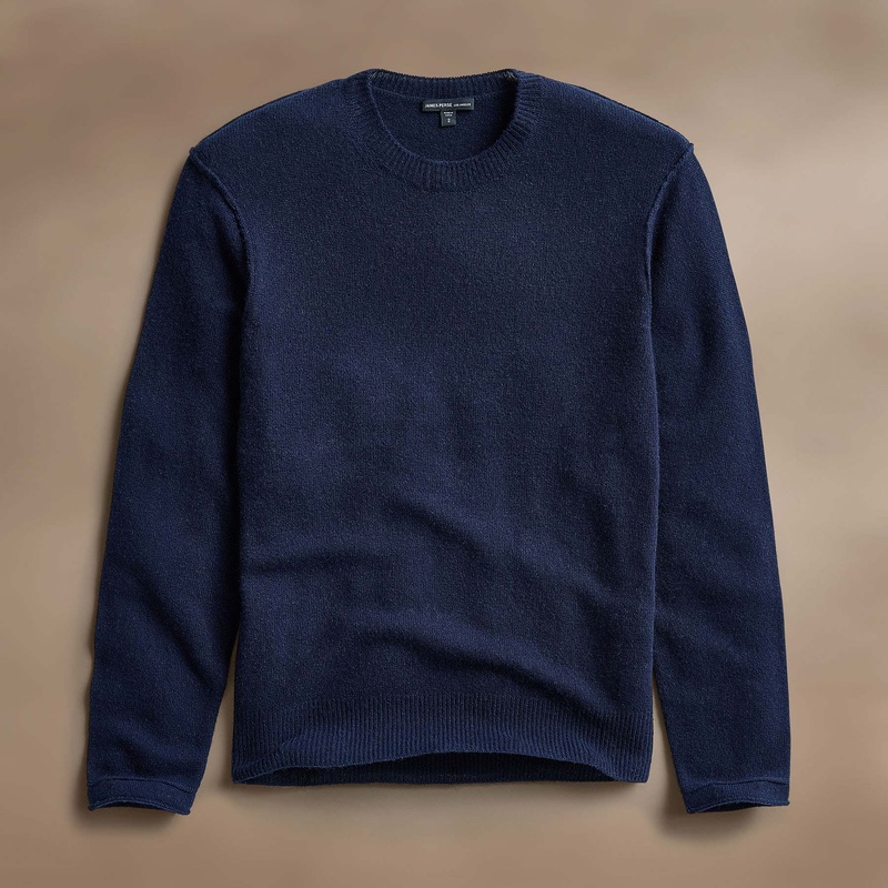 Soft Featherweight Cashmere Crew – Navy
