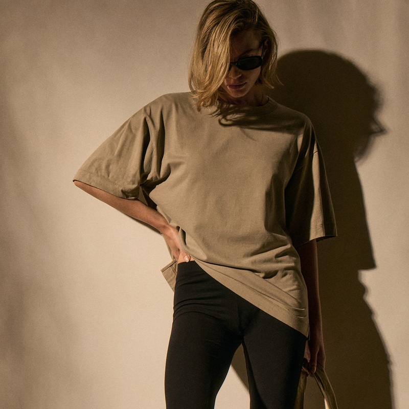 Heavy Luxe Jersey Oversized Tee – Overcast