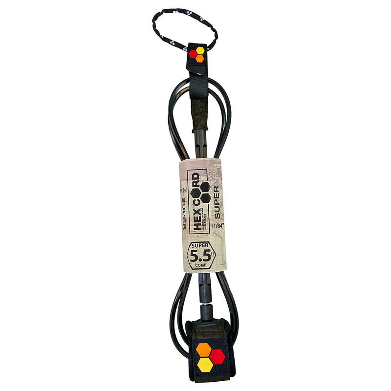 Channel Islands Super Comp Hex Leash – 5.5ft – Black
