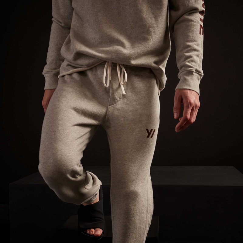 Classic French Terry Sweatpant – Heather Grey/Maroon