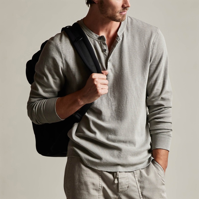 Long Sleeve Thermal Henley – Dapple Pigment
