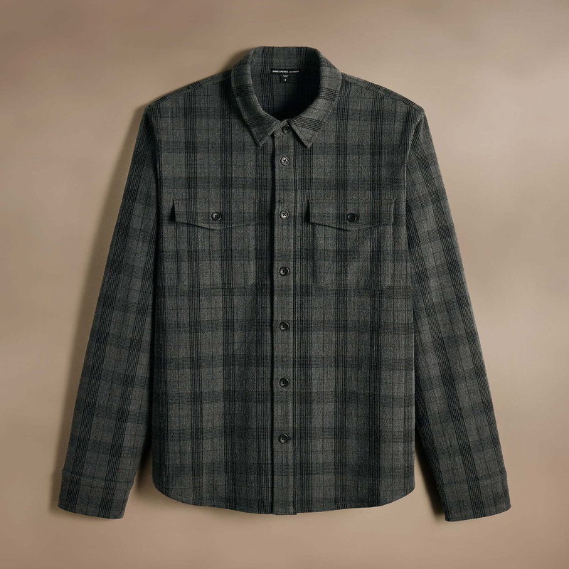 Wool Blend Shirt Jacket – Charcoal/Black