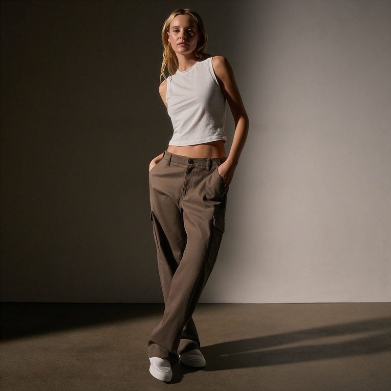 Cashmere Touch  Cargo Pant – Mushroom