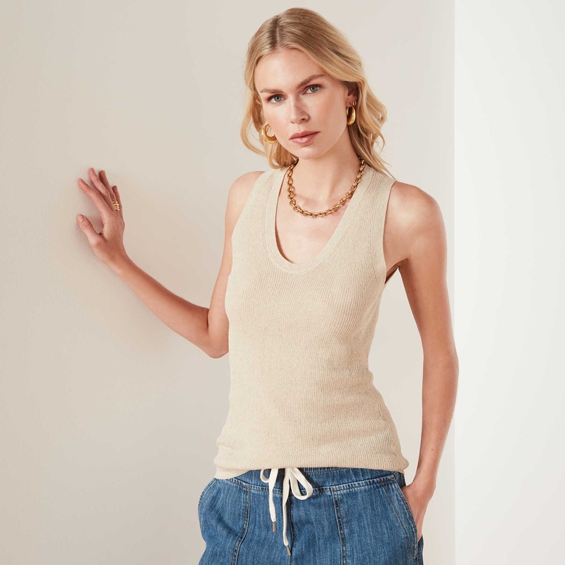 Cotton Linen Sweater Tank – Natural