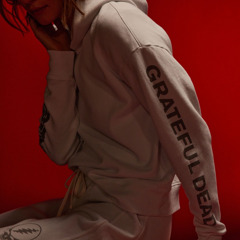 Grateful Dead Rose Hoodie – White/ Grey