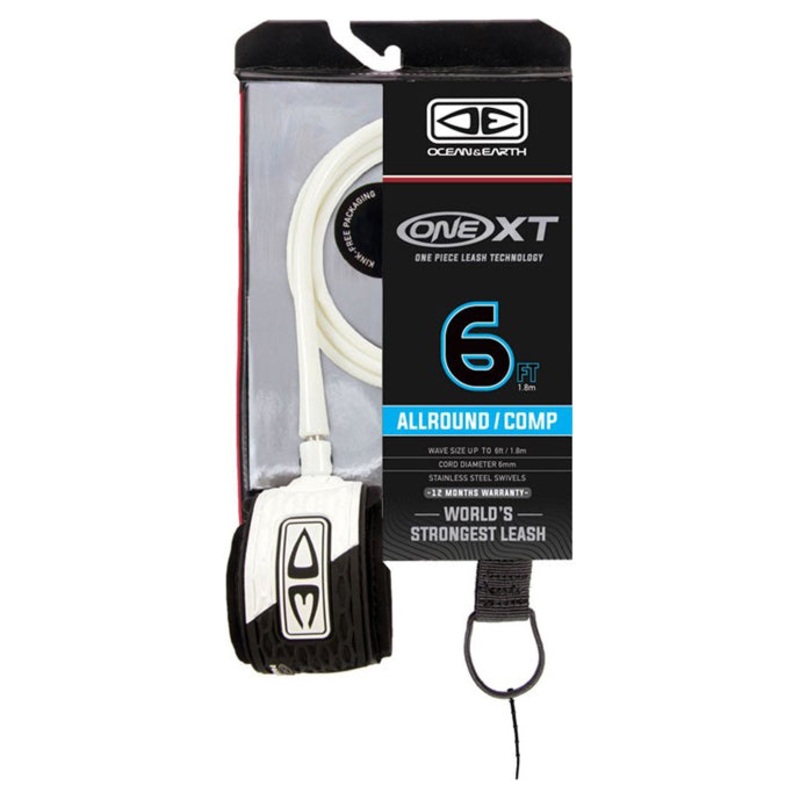 Ocean And Earth All Round Comp One-XT Leash – 6ft White