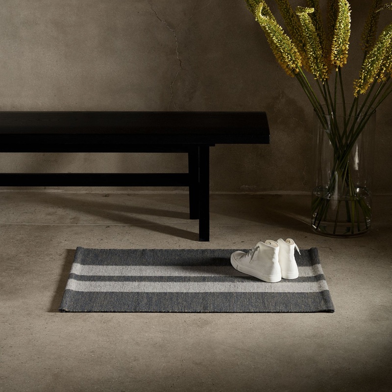 Double Stripe Entry Mat – Guntmetal Marle/Pearl Grey