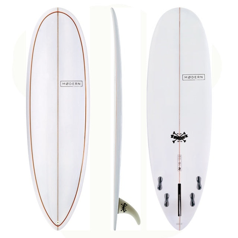 MODERN LOVE CHILD 6’4″ FCS II 42.6L CLEAR ORANGE PINLINE