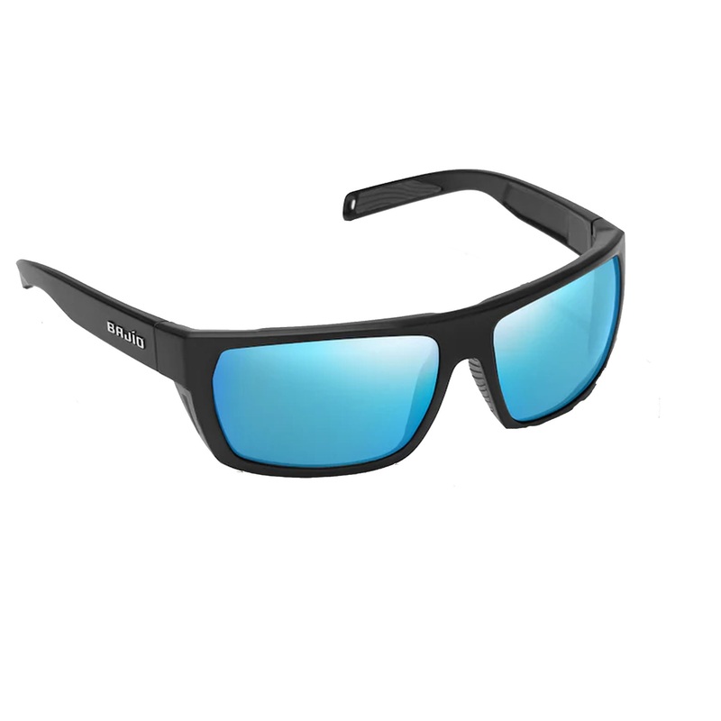 Bajio Palometa Medium Men’s Sunglasses – Black Matte/Blue Mirror Polarized