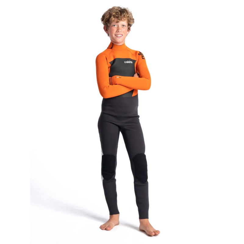 C-Skins Junior Legend 3/2mm Back Zip Wetsuit – Charcoal/Orange/Black