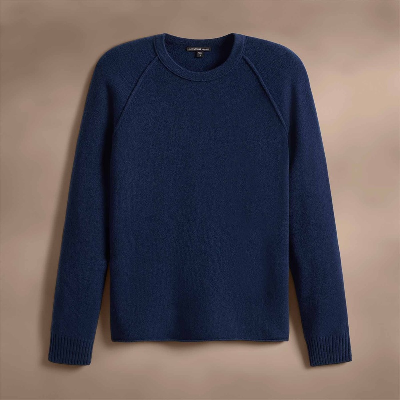 Recycled Cashmere Raglan Crew – Royal Blue