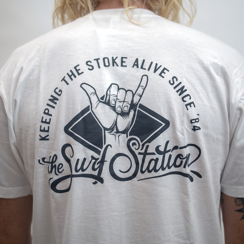 Surf Station x Ryan Leonardy Stoked Men’s S/S T-Shirt – White