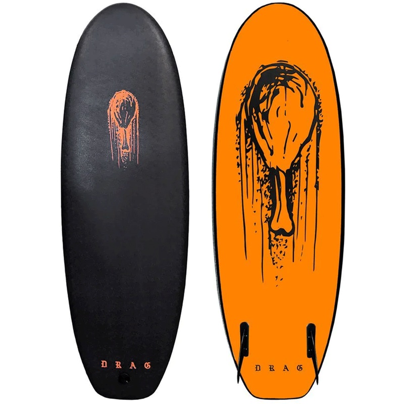 DRAG DRUMSTICK SOFTBOARD 4’10” 35L – BLACK/ORANGE