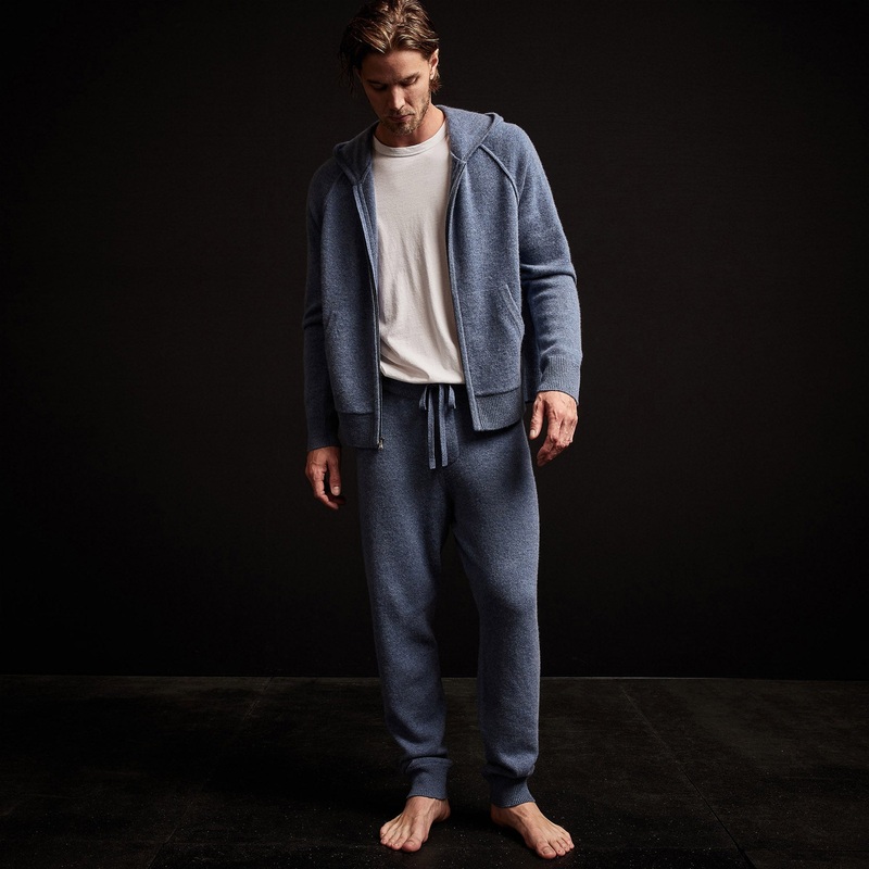 Recycled Cashmere Track Pant – Denim