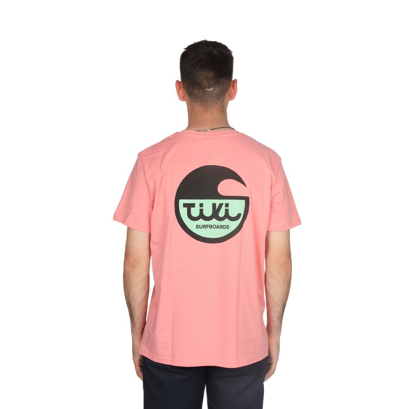 Tiki Surfboard Logo T-Shirt Logo Pink