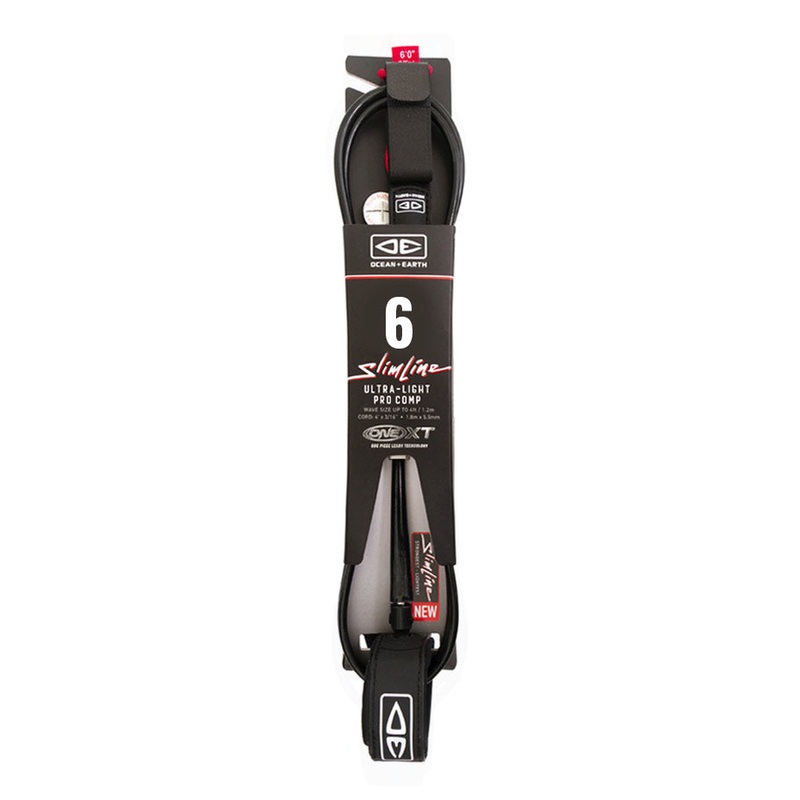 Ocean & Earth Slimline Ultra Light Pro Comp One-XT 6ft Leash – Black