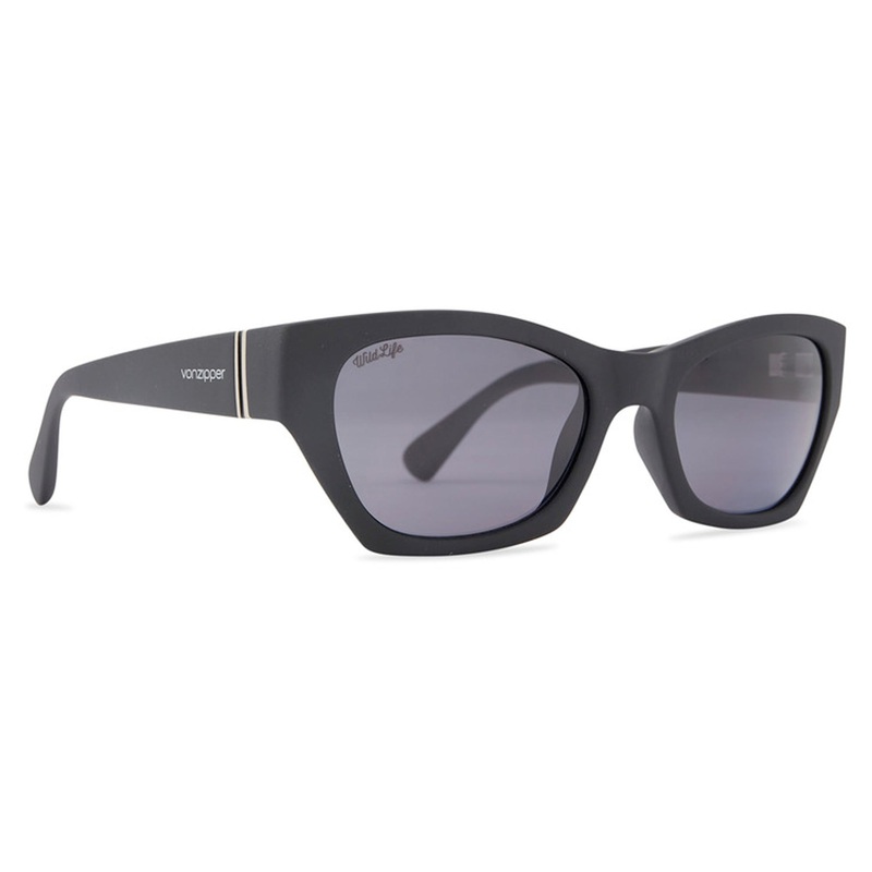 VonZipper Stray Women’s Sunglasses – Black Satin/Grey Polarized