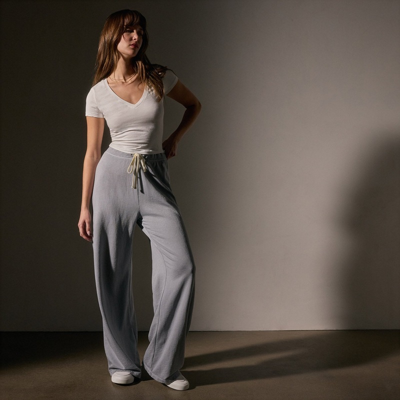 Wide Leg Sweatpant – Grey Sky Pigment