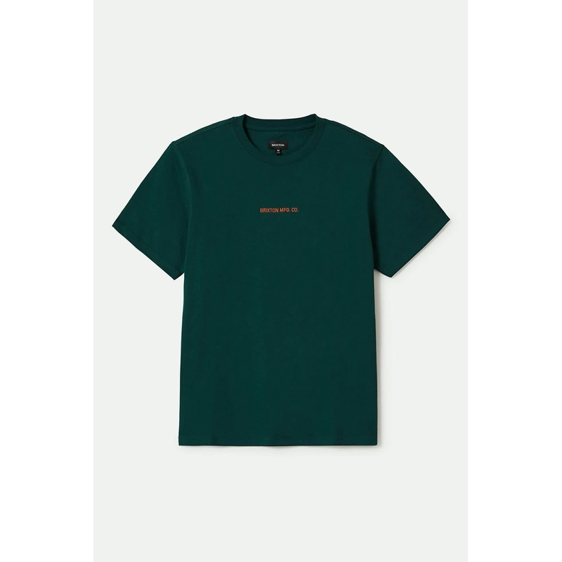 Brixton Quality Short Sleeve Standard T-Shirt Deep Emerald Classic Wash