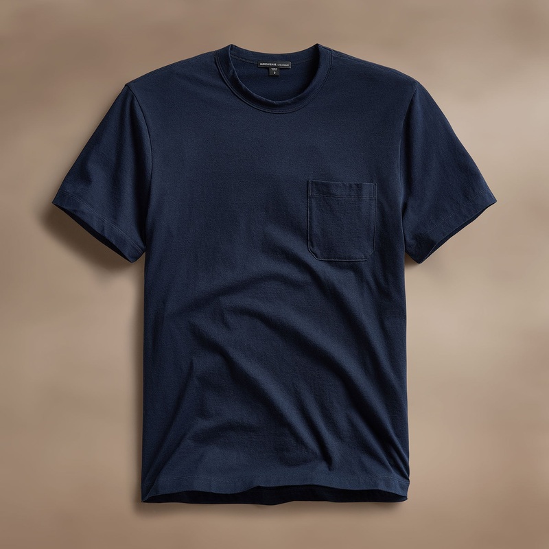 Cotton Linen Pocket Tee – Navy