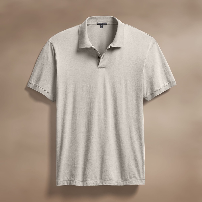 Luxe Lotus Jersey Polo – Salt