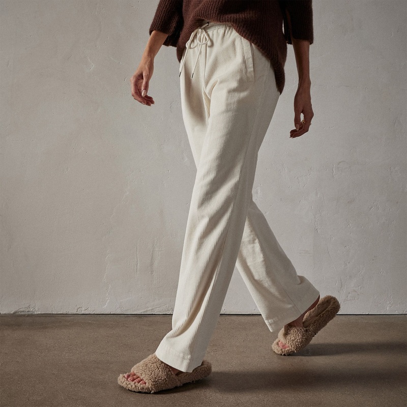 Wide Leg Corduroy Pant – Alabaster Pigment