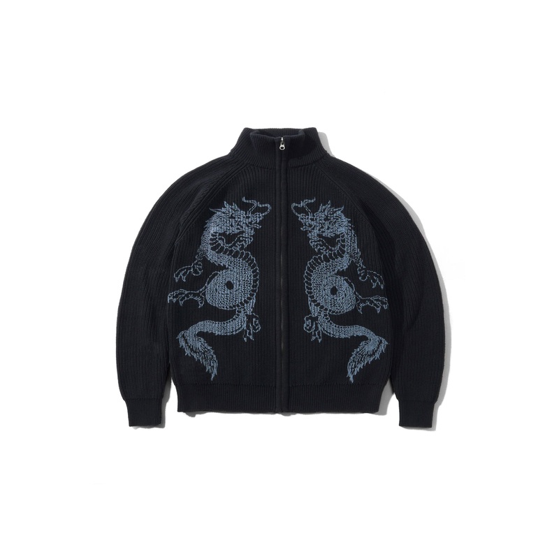 BUTTER – DRAGON ZIP THRU KNIT SWEATER