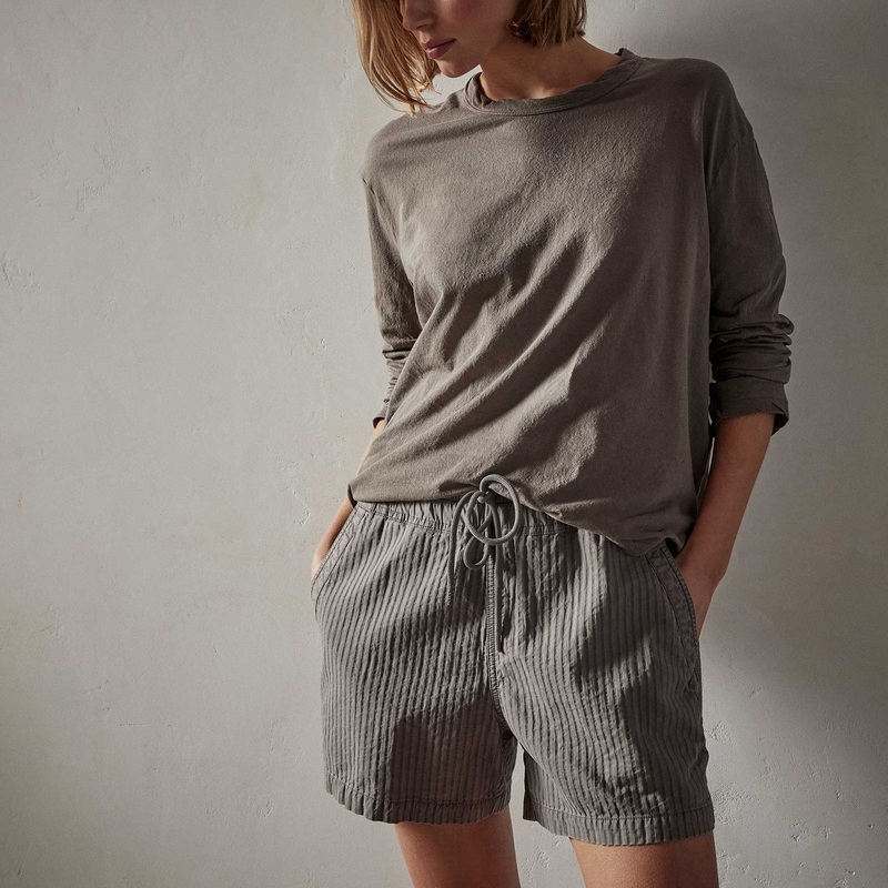 Crepe Jersey Oversized Long Sleeve Crew – River Rock