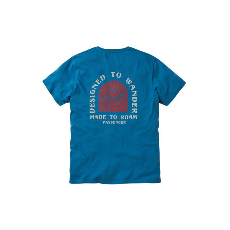 Passenger Sundown Recycled Cotton T-Shirt Blue Steel