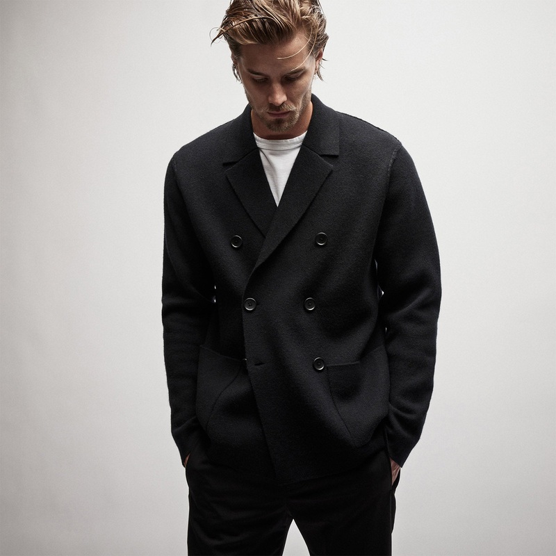Double Breasted Cashmere Blazer – Black