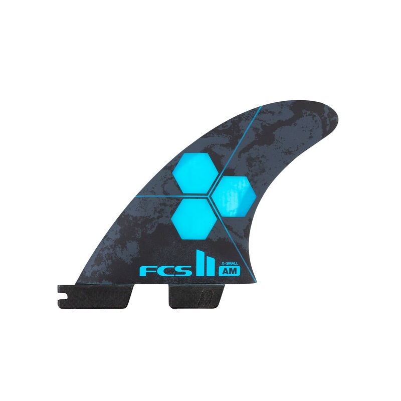 FCS II Channel Islands AM Performance Core Tri Surfboard Fins – X-Small/Cyan
