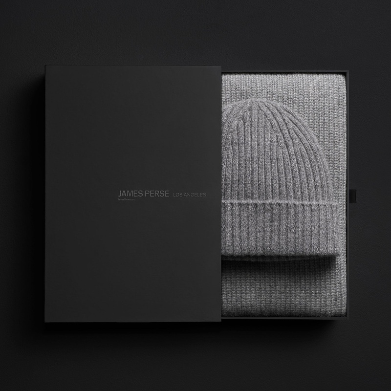 Cashmere Beanie & Scarf Gift Set – Grey Felt