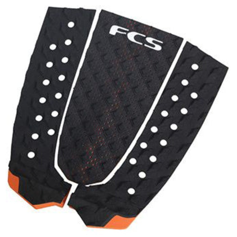 FCS T3 3 Piece Deck Pad – Black/Burnt Orange